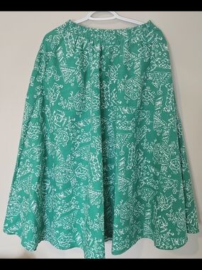 White Stag Teal A-Line Skirt with White Print